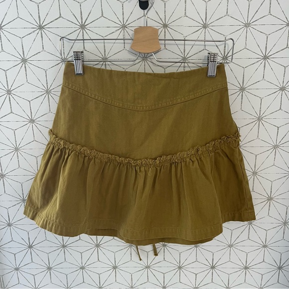 Free People Dresses & Skirts - Free People Green Canvas Lace Back Skirt